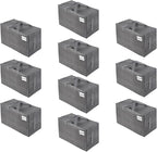 VENO 10 Pack Moving and Storage Bags, Heavy Duty, Alternative to Moving Boxes, Large Packing Totes Supplies for College Dorm Room with Zipper for Clothes, Wide Open Design (Dark Gray, 10 Pack)