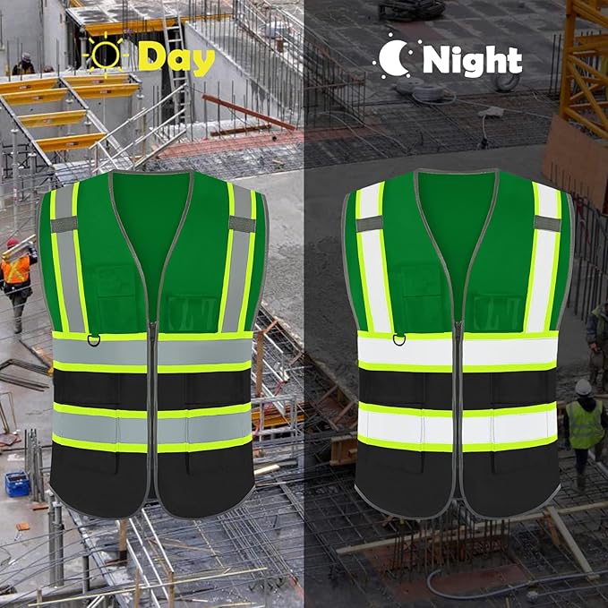 BeautyWill Custom Logo Safety Vest Class2 High Visibility Reflective Vest Breathable Construction Vest