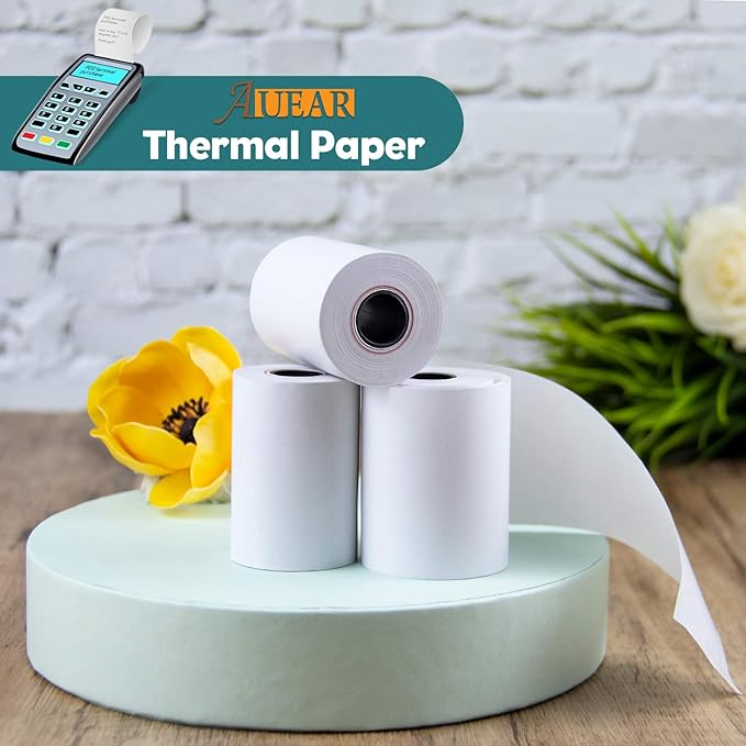 AUEAR, Thermal Cash Register POS Paper Rolls, 2 1/4" x 50' - BPA Free (200 Pack)