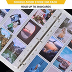 9 Pocket Page Protector, 400 Pack Trading Card Sleeve, Holds 7200 Cards，Baseball Card Sheets for 3 Ring Binder, for Skylanders, MTG, Coupon, Game Cards, Trading Cards, Football Cards