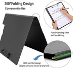 4 Pack Foldable Clipboards, A4 Clipboard Folder, Office Clipboard Folder with Double Clips Metal Clip, Storage Clipboards for Office, School or Medical Field(4 Colors)