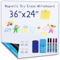 Whiteboard Adhesive Contact Paper, 36×24in Magnetic Whiteboard Roll, Dry Erase Board for Wall. Ideal for Schools, Offices, and Homes. Includes Markers and Dry-Erase Board.