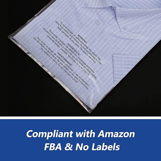iMailer - 100 Count - 9" x 12" Clear Plastic Poly Bags with Suffocation Warning Self Seal for A4, Documents, Clothing, Shipping, Packaging - Resealable Adhesive, Not Strong