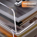 Enlarged Letter Paper Tray - Clear Acrylic Desk Organizers for Document Organization and File Storage - Stackable Office Accessories - 2 Pack (Large Tray V)