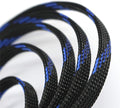 30ft PET Expandable Sleeving Wire Cable Sleeve (1/3", Steel Blue&Black)