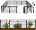 Garden Fence with Gate 32 in(H)×26.6 Ft(L) 12 Panels, Heavy Duty Iron Animal Barrier Fence for Yard, Suitable for Indoor Pet Fence Or Outdoor Dog Fencing