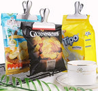 HOUSE AGAIN 12 Pack Stainless Steel Chip Bag Clips Covered with Silicone - NO More Sharp Edges - Color Coded for Food Bags - Air Tight Seal, Heavy Duty for Kitchen and Office, 3 Inches