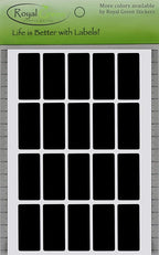 Royal Green Rectangle Black Sticker Labels 1.57 inch x 0.75 inch (40mm x 19mm) - 2000 Pack