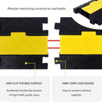 Cable Ramp Cable Protector Ramps Wire Hose Protective 2 Channel Traffic Rubber Plastic Cord Cover Speed Bump for Asphalt Concrete Gravel Driveway Outdoor, 3 Pack