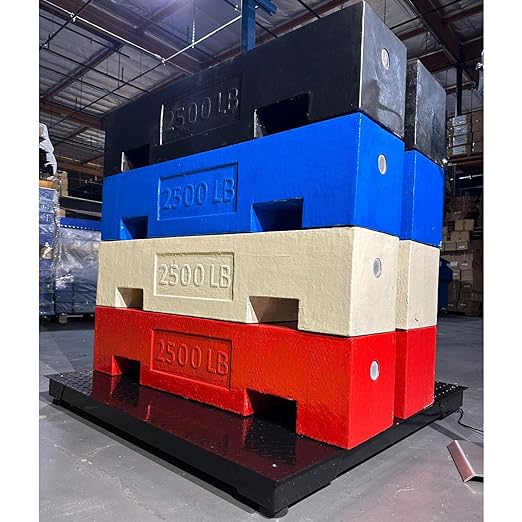 SellEton SL-700-3x3 36" x 36" Industrial Floor Scale, Accurate Pallet Scales with Metal Indicator for Warehouse Shipping | 2,500 lb x 0.5
