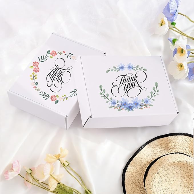 12x9x4 Inches Shipping Boxes Set of 25, White Corrugated Cardboard Box, Mailer Boxes for Small Business
