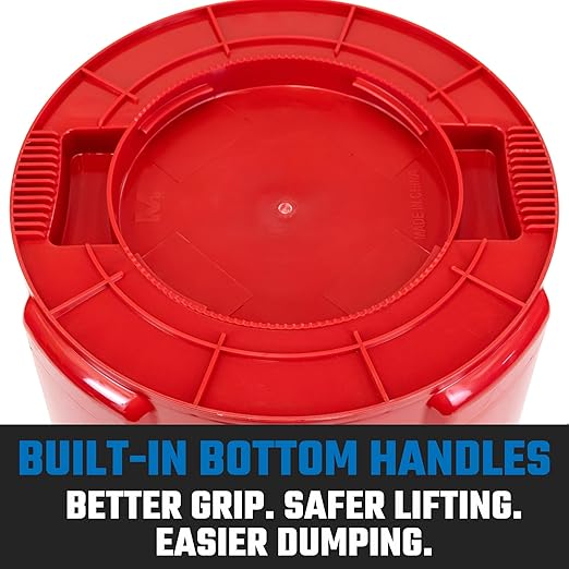 Magnum 32 Gallon Trash Can, High-Vis Red, Construction Grade, Heavy Duty Plastic, Jobsite Ready for Handling and Holding Garbage CMTC-C000-32R04 (4 Pack)