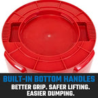 Magnum 32 Gallon Trash Can, High-Vis Red, Construction Grade, Heavy Duty Plastic, Jobsite Ready for Handling and Holding Garbage CMTC-C000-32R02 (2 Pack)