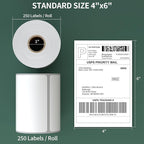 [1000Labels] 4"x6" Shipping Label 4 Rolls, 4-x-6-inch Thermal Label Paper, Compatible with Zebra 2844 Brother Rollo Direct Thermal Printer