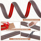 Floor Cord Cover for Wires on Floor Self Adhesive Cord Hider Floor Cable Management Wire Covers for Cords Protector Prevent Cable Trips Cord Cavity W 0.32" x H 0.32", Grayish Brown Wood, 3.3Ft