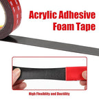 Double Sided Tape Heavy Duty, Waterproof Mounting Foam Tape, 16.5ft Length, 0.59in Width, High Temperature Resistant Adhesive Tape for Car, LED Strip Light, Office Decor, Made of 3M VHB Tape.