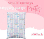 10x13 Designer Poly Mailer 100 Pack Heavy Duty Waterproof Self Seal Shipping Bags for Small Business Large Mailing Envelopes Bulk Tear Resistant Packaging Cowgirl Boots Western