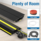 Eapele 4 ft Cable Protector Cord Cover for Floor, Heavy Duty PVC Duct Easy to Unroll, Prevent Trip Hazard for Home Office or Outdoor Settings