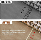 MYFAMIREA 10FT Floor Cord Cover for Wire Self Adhesive Cable Cavity Management PVC Extension Cord Hider Power Floor Wire Protector Prevent Cable Trips for Office Home Outdoor (Beige Wood, 1.18'')