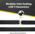 Kable Kontrol Drop Over Floor Cord Cover – 36” Inch Long 1 Channel Cable or Wire Protector – 100 Pcs Bulk Pack - Rubber Ramp for Indoor and Outdoor Use – Black