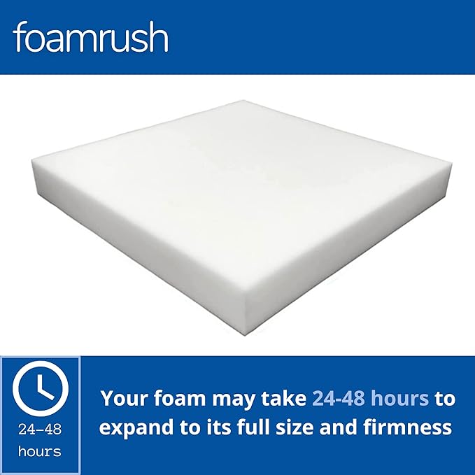 FoamRush 11" x 24" x 72" High Density Upholstery Foam Cushion (Seat Replacement, Upholstery Sheet, Foam Padding) Made in USA Fast