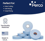 Perco Blue Pricing Labels for Monarch 1136 Price Gun - 8 Rolls, 14,000 Pricemarking Labels - with Bonus Ink Roll Included
