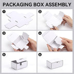 Small Shipping Boxes 3.5x2.2x1.6 Inches, 10-Pack White Corrugated Cardboard Boxes for Mailing, Storing, Gift Packaging