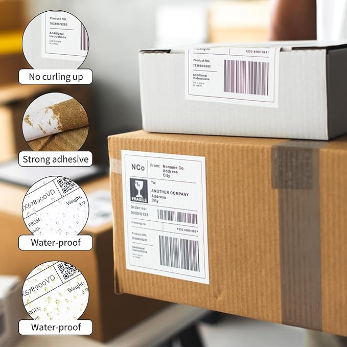 Shipping Label 2 per Sheet /8.5 "x 5.5" Mailing Labels for Laser and Inkjet Printers, Half Page Self Adhesive Sticker Labels for Packages(100 Sheets, 200 Labels)