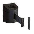 Crowd Control Warehouse - CCW Series WMB-230 Fixed Wall Mount Retractable Belt Barrier - 30 Foot, Black Belt with Black ABS Case