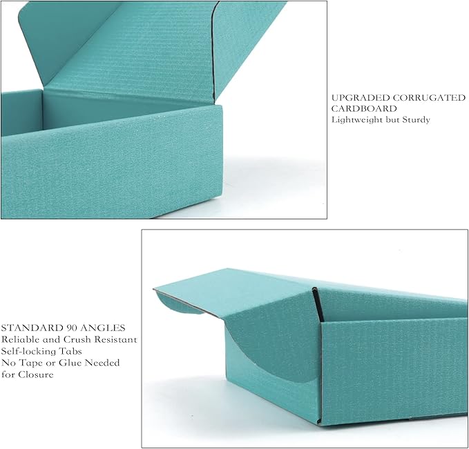 Cardboard Boxes Shipping Boxes,15 Pack Recyclable Corrugated Cardboard Box Small Mailing Storage Gift Boxes for Shipping, Mailing, Gifts Packaging, 6x6x2" (Light Blue)