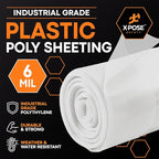 Xpose Safety Clear Plastic Sheeting – 20' x 100' Roll – Heavy Duty 6 Mil Poly Sheet – Waterproof, Dustproof, Vapor Barrier – for Construction, Painting, Industrial Use