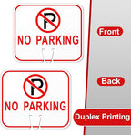 Geetery 3 Pcs No Parking Signs Traffic Cone, 12.6 x 10.43 Inches Plastic Traffic Cone Top Warning Sign for Road Barricade Outdoor Construction Waterproof