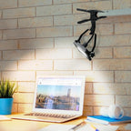 1200 Lumens Portable LED Clamp Work Light with 5ft 120V AC/60Hz Power Plug, Lightweight Design, Suitable for Wet Location, 10 Watts, 5000K Daylight, ETL Certified, 2pack