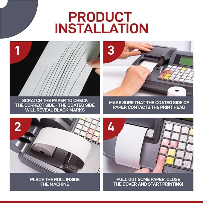 100 Rolls - 2 1/4" x 230' Thermal Paper Receipt Rolls - BPA Free - 55 GSM - Receipt Printer Paper for Cash Register, Citizen, Casio and Epson, Fits All POS Cash Registers