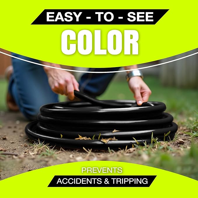 50ft Outdoor/Indoor Extension Cord 16/3 Gauge Heavy Duty 3 Prong SJTW, Waterproof, ETL Listed, Flexible Cold-Resistant Long Power Cord,13A 125V 1625W, Black by LifeSupplyUSA