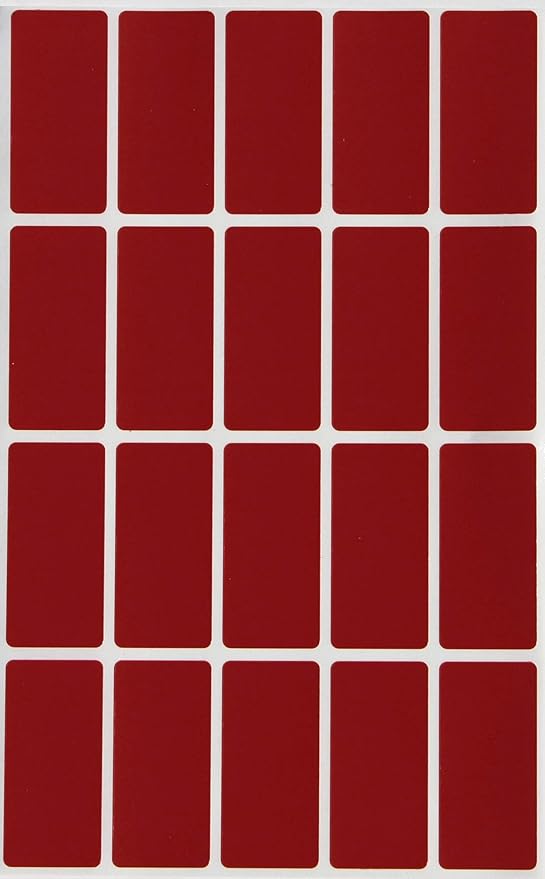 Royal Green Rectangular Color Coding Stickers 1.57inch x 0.75 inch Rectangle Label in Red Velvet (40mm x 19)- 1000 Pack