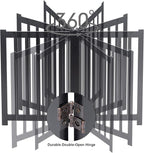 LZRS 3-Panel Wooden Free Standing Foldable Dog Gate Indoor – 24" High,Step-Over Safety Pet Gate for Doorways, Stairs, Hallways, Indoor Dog Barrier for Small to Medium Dogs & Puppies, Black