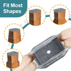 24 Pcs Chair Leg Floor Protectors Rectangle, Silicone Felt Furniture Leg Pads Caps Covers for Hardwood Floors (Fit Perimeter 5" to 5‑7/8")