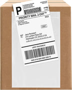 100 Count 6.5" x 10" Shipping Label Envelopes, Clear Packing List Pouches with Self-Adhesive Back, Top Loading for Shipping Labels Sleeves, for Packing Slips, Labels Invoices & Paperwork. GPI