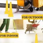 BESEA 3 Pack 28" Bright Yellow Traffic Safety Cones with Weighted Base, High-Visibility Parking Cones for Driveways, Business Parking Lots, Garages, Indoor/Outdoor Use