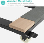Heavy Duty Furniture Moving Dolly - Adjustable Furniture Movers with 4 Swivel Casters Wheels, Small Wood & Metal Floor Flat Dollies Cart, One Pack