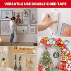 Double Sided Tape Heavy Duty 1in x 10ft, Heavy Duty Removable Mounting Tape, Adhesive Strips Double Sided Mounting Tape, Strong Foam Tape for Walls Picture Hanging Poster, Car, LED Strip Light