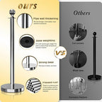 6PCS Silver Stanchions Posts with 4PCS 5 ft Red Velvet Rope, Red Velvet Rope Stanchion Set Crowd Control Barriers, Stanchions and Velvet Ropes Red Carpet Poles for Party Supplies