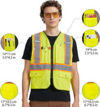 A-KSAFETY High Visibility Safety Vest for Men Women with Pockets and Zipper