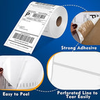 L LIKED 3300 PCS 4"x6" Direct Thermal Shipping Labels (220 Labels/Roll, 15 Rolls), Perforated White & Strong Adhesive, Compatible with DYMO 4XL 1744907, Zebra, Rollo