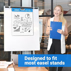 AFMAT Sticky Mini Easel Pads, 15 in x 18 in Flip Chart Paper for Teachers, Super Sticky & Bleed-Resistant, Self-Stick Easel Paper for Office/Classroom/Whiteboard/Wall/Windows, 30 Sheets/Pad, 5 Pads