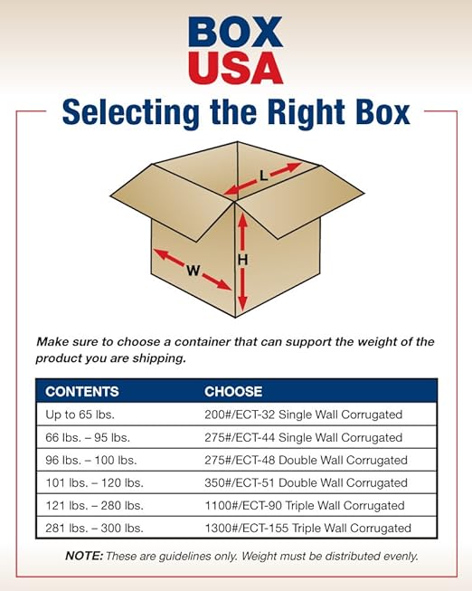 BOX USA Shipping Boxes Large 15"L x 15"W x 8"H 25-Pack, Cardboard Box for Shipping, Moving, Mailing, Packing, Packaging and Storage