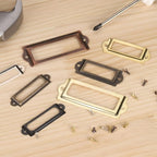 PATIKIL 60x24mm Metal Label Holders, 30 PCS Label Name Card Tag Frames with Screws for Office Library File Cabinets Shelves Wood Drawers Fabric Bins, Red Bronze