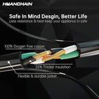 HUANCHAIN 20 FT Outdoor Extension Cord Waterproof, 16/3 Gauge 3 Prong Black Extension Cord Outside, 13A 1625W 16AWG SJTW, Flexible Cold-Resistant Appliance Electric Cable, ETL