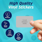 100 Custom Vinyl Stickers - Upload Your own Image, Text, Design, Logo - Personalized Logo Labels for Handmade, Packaging, Bottle, Jars, Candle, Brand Stickers (Gray, 5x3)